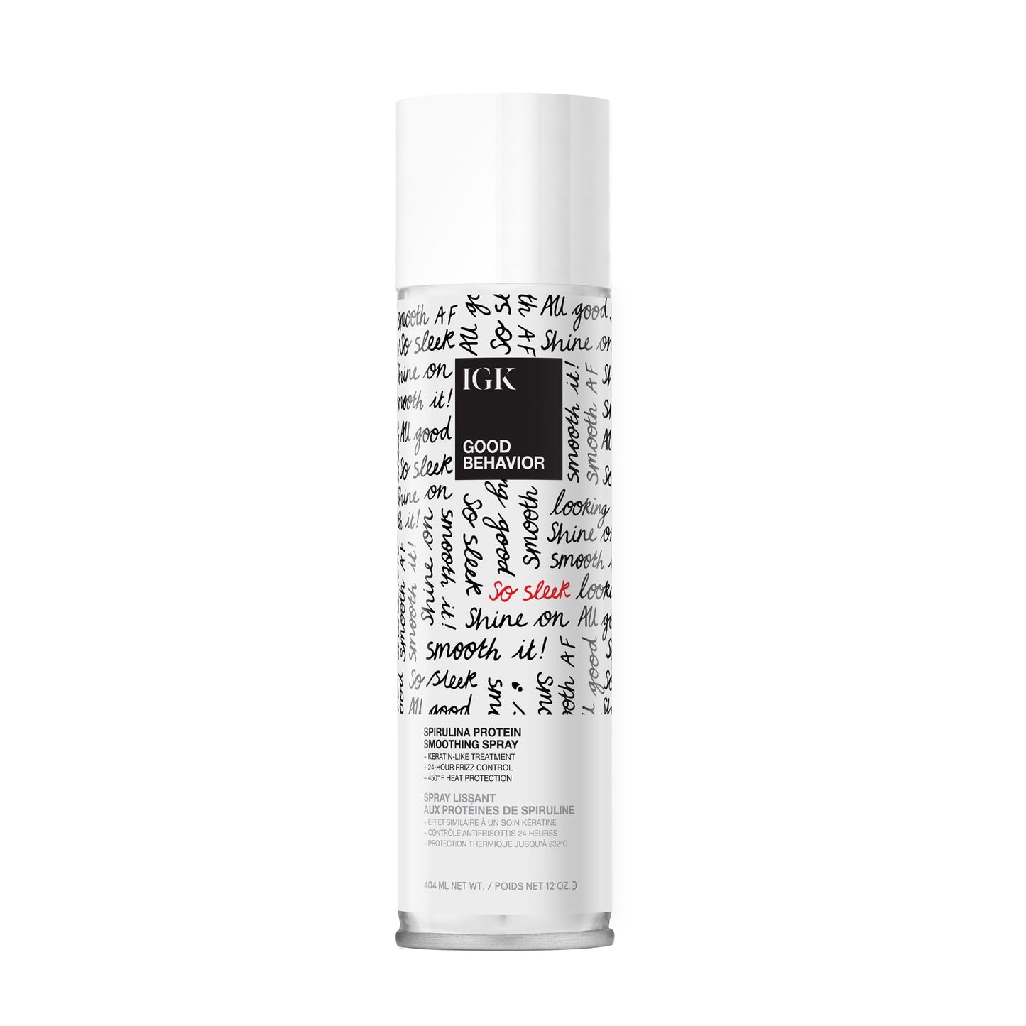 IGK GOOD BEHAVIOR Spirulina Protein Smoothing Spray | Keratin Like Treatment + Frizz Control + Heat Protectant | Vegan + Cruelty Free |
