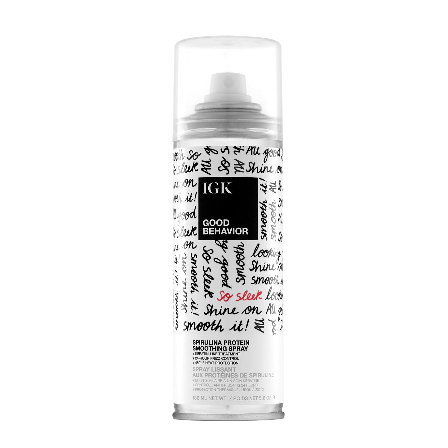 IGK GOOD BEHAVIOR Spirulina Protein Smoothing Spray | Keratin Like Treatment + Frizz Control + Heat Protectant | Vegan + Cruelty Free |