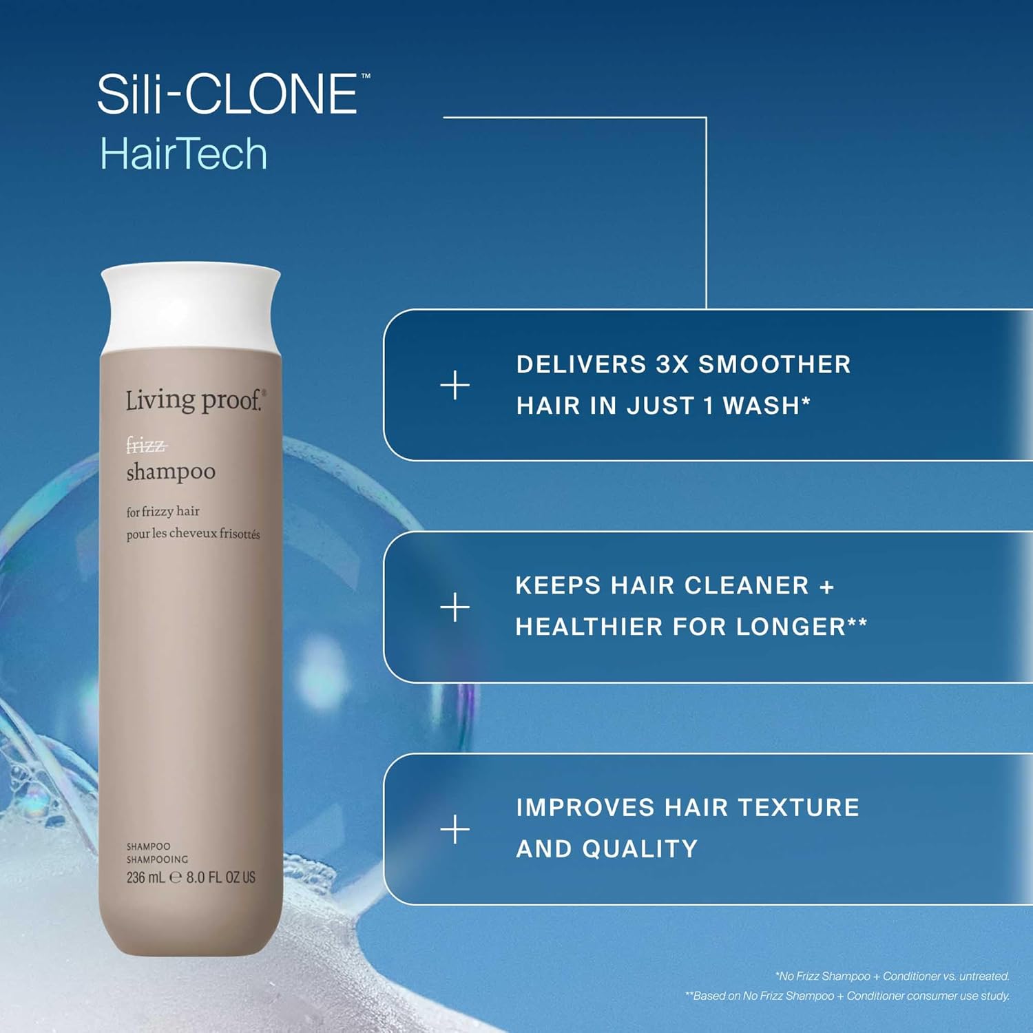 Living Proof No Frizz Shampoo, Controls Frizz, Smoothes and Softens Hair for All Hair Types