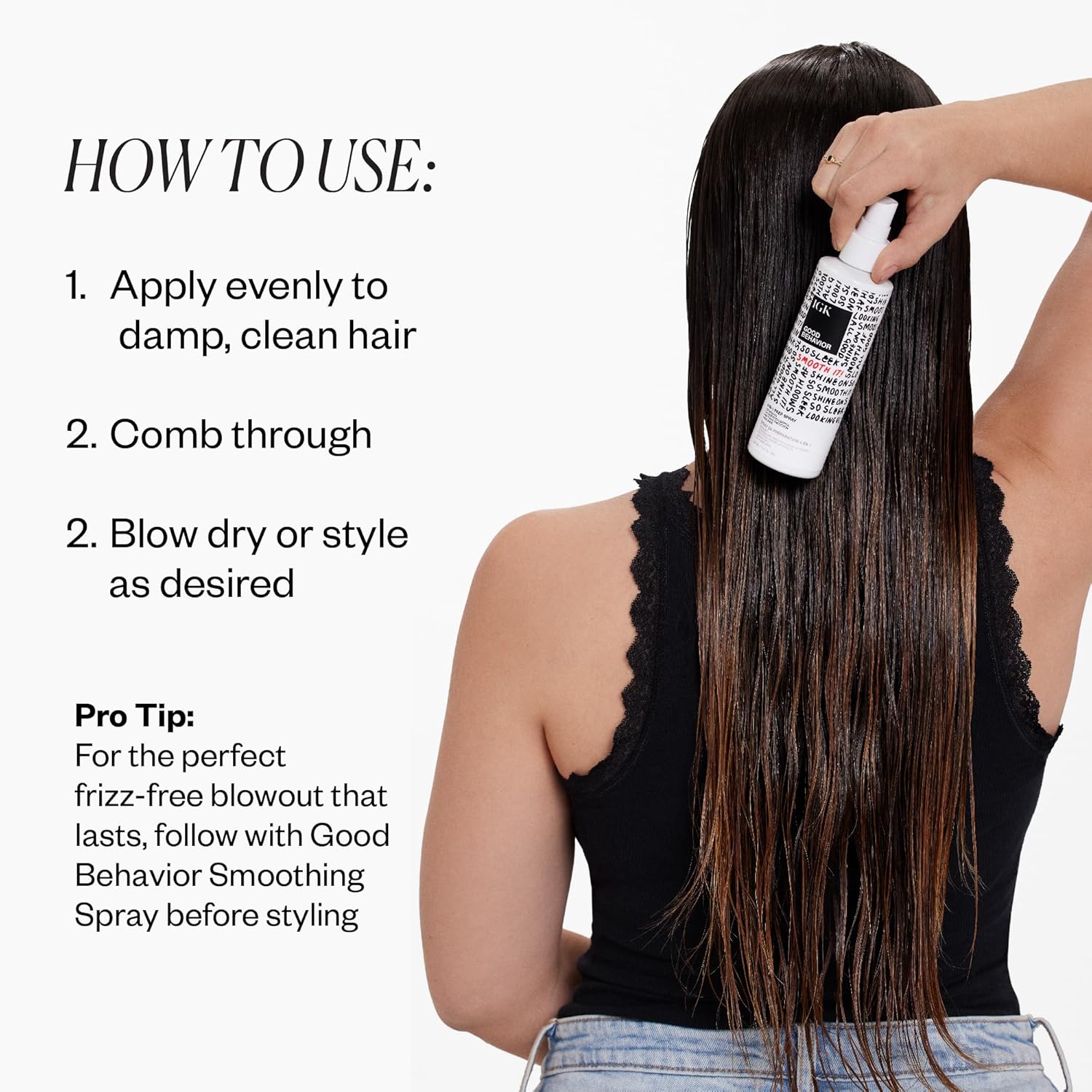 IGK GOOD BEHAVIOR 4-in-1 Prep Spray | Leave In + Detangle + Heat Protectant | Vegan + Cruelty Free |